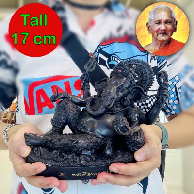 Statue Pikanet Ganesha Elephant 4hand Money Rich Lp Key Be2549 Thai Amulet 18371